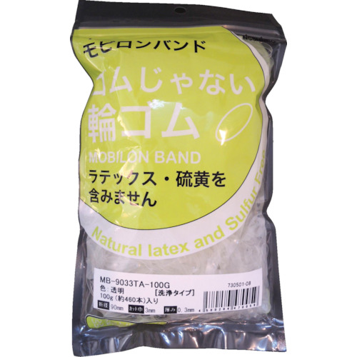 【TRUSCO】日清紡　モビロンバンド９０Ｘ３Ｘ０．３透明／洗浄タイプ１００Ｇ